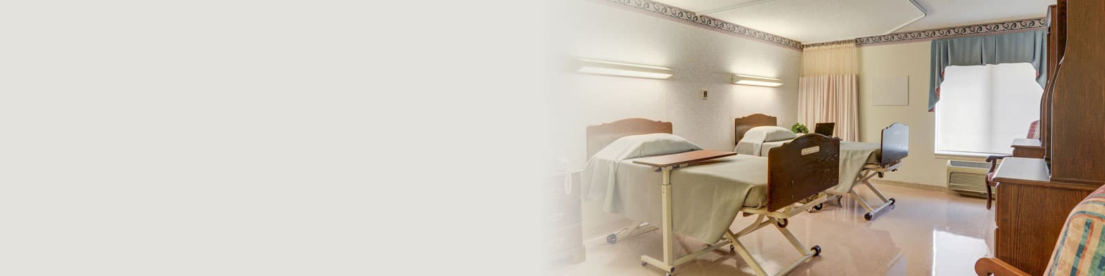 A shared room for patients at Mentor Hills