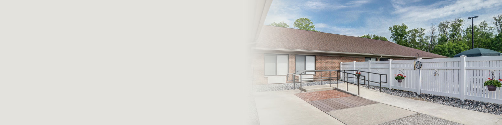 The courtyard at Mentor Hills